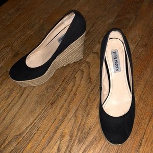 Steve Madden Black Espadrilles Wedges